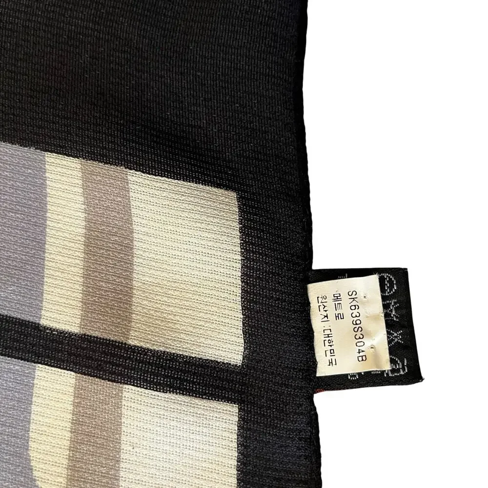 Vintage DAKS London Silk Windowpane Print Long Rectangle Scarf Shawl